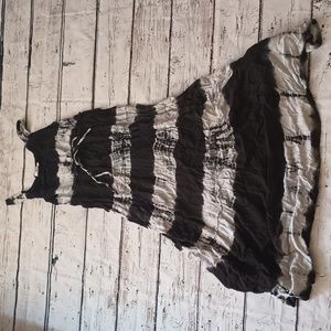 Exist Black White Rayon Tie Dye Maxi Tank Tie Waist Dress S